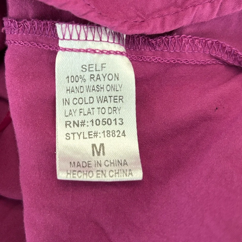 Savanna Jane Shirt Embroidery Floral Purple Women's Top Festival Boho Size Med - Picture 10 of 10